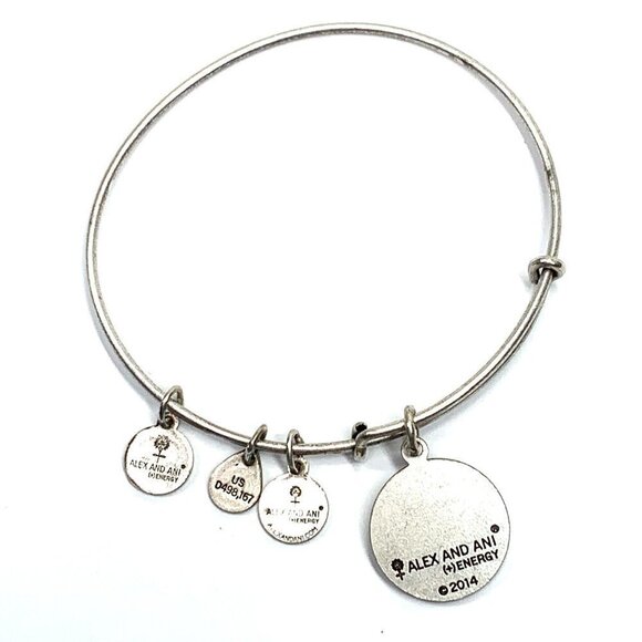 Alex and Ani Charm Bracelet Silver Gold Finish - Expands 2"- 3.5" - Picture 2 of 2
